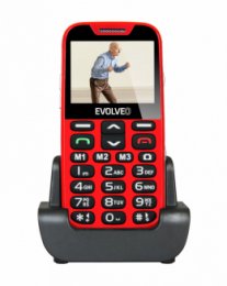 EVOLVEO EasyPhone XD, mobilní telefon pro seniory s nabíjecím stojánkem (červená barva)  (EP-600-XDR)