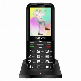 EVOLVEO EasyPhone FS, vyklápěcí mobilní telefon 2.8" pro seniory s nabíjecím stojánkem (černá barva)  (EP-771-FSB)
