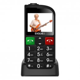 EVOLVEO EasyPhone FL, mobilní telefon pro seniory s nabíjecím stojánkem, černá  (EP-801-FLB)