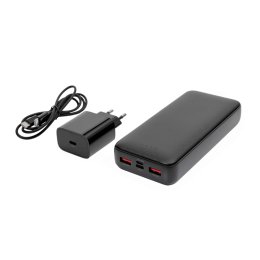 Platinet SET 3v1 Powerbanka 20000 mAh +  Nabíječka 20W Power Delivery, kabel USB-C 1m, černá  (PLAPMPB20SETB)