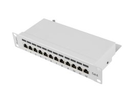 PATCH PANEL 12PORT 1U 10" CAT.6 FTP STÍNĚNÝ ŠEDÝ LANBERG  (PPF6-9012-S)