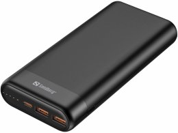 Sandberg Powerbank 20000mAh, USB-C PD 65W + 2x QC3.0, černá  (420-62)