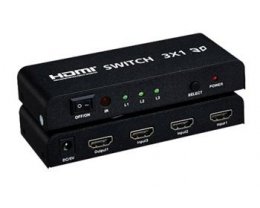 PremiumCord HDMI switch 3:1 kovový, dálkové ovl.  (khswit31b)