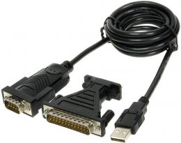 PremiumCord USB 2.0 - RS 232 převodník krátký, osazen chipem od firmy FTDI  (ku2-232)