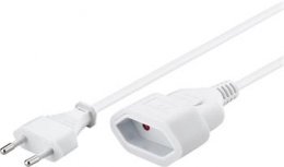 PremiumCord Kabel síťový prodlužovací dvojvidlice 230V 3m bílý  (kpsm3w)