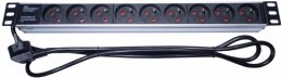 PremiumCord panel do 19" 1U, 9x230V, 2m  (PDU-F10G09)