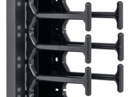 19" vyvazovací panel 37U - Hřeben, dvouřadý černý  (RAB-VP-H37-X1)