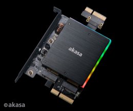 AKASA adaptér dual M.2 do PCIex s chladičem RGB  (AK-PCCM2P-04)