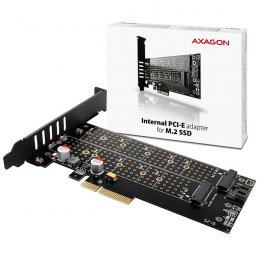AXAGON PCEM2-D, PCIe x4 - M.2 NVMe M-key + SATA B-key slot adaptér, vč. LP  (PCEM2-D)