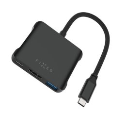 5-port hliníkový USB-C FIXED HUB,140W, PD3.1  (FIXHU-QR-BK)