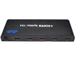 PremiumCord HDMI splitter 1-4 portů kovový s napájecím adaptérem, 3D, FULL HD  (khsplit4b)