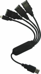 PremiumCord USB 2.0 HUB 4-portový, černý kabel  (ku2hub4wk)