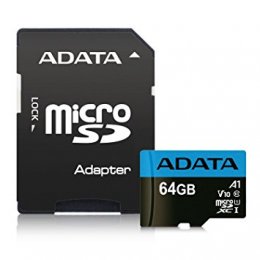 ADATA MicroSDXC 64GB UHS-I 100/ 25MB/ s + adapter  (AUSDX64GUICL10A1-RA1)