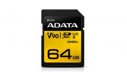 Adata/ SDXC/ 64GB/ 290MBps/ UHS-II U3 /  Class 10  (ASDX64GUII3CL10-C)