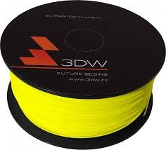 3DW - PLA filament 2,9mm žlutá, 1kg, tisk 195-225°C  (D12302)