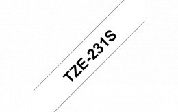 TZE-231S,  černá/ bílá, 12mm  (TZE231S2)