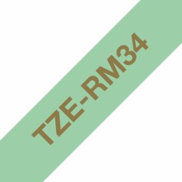 Brother TZE-RM34 zlatá na mentol.zelené, 12 mm, textilní páska  (TZERM34)