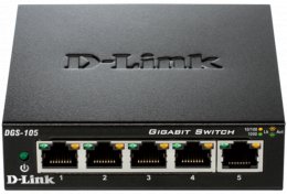 D-Link DGS-105 kovový 5-port 10/ 100/ 1000 Switch  (DGS-105/E)