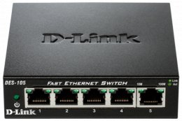D-Link DES-105 kovový 5-port 10/ 100 Desktop Switch  (DES-105/E)
