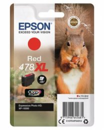 Epson Singlepack Red 478XL Claria Photo HD Ink  (C13T04F54010)