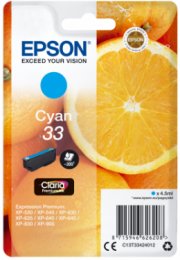 Epson Singlepack Cyan 33 Claria Premium Ink  (C13T33424012)
