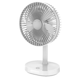 Platinet PRDF0326 stolní ventilátor 19 cm, noční osvětlení, akumulátor 3000 mAh, bílá-šedá  (PLAPRDF0326)