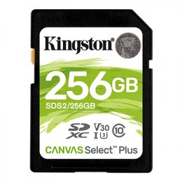 Kingston Canvas Select Plus U3/ SDXC/ 256GB/ 100MBps/ UHS-I U3 /  Class 10  (SDS2/256GB)