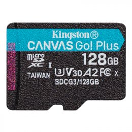 Kingston Canvas Go Plus A2/ micro SDXC/ 128GB/ 170MBps/ UHS-I U3 /  Class 10  (SDCG3/128GBSP)