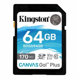 Kingston Canvas Go Plus/ SDXC/ 64GB/ 170MBps/ UHS-I U3 /  Class 10  (SDG3/64GB)