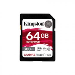 Kingston Canvas React Plus/ SDHC/ 64GB/ 300MBps/ UHS-II U3 /  Class 10  (SDR2/64GB)