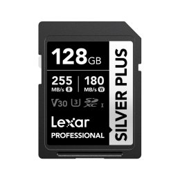 Lexar 128GB Pro SILVER PLUS SDXC C10 V30 U3  (LSDSIPL128G-BNNNG)