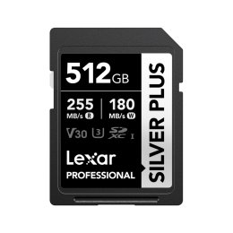 Lexar 512GB Pro SILVER PLUS SDXC C10 V30 U3  (LSDSIPL512G-BNNNG)