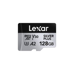 Lexar 128GB H-P Silver Plus microSDHC s adp C10 A2  (LMSSIPL128G-BNANG)