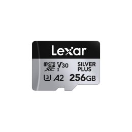 Lexar 256GB H-P Silver Plus microSDHC s adp C10 A2  (LMSSIPL256G-BNANG)