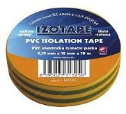 PremiumCord Izolační páska PVC 15/ 10 zelená/ žlutá  (zvpep07)