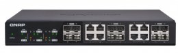 QNAP 10G switch QSW-1208-8C: 12x 10G port SFP+ (4x SFP+ a 8x kombinované SFP+ /  RJ-45)  (QSW-1208-8C)