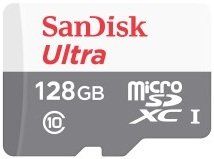 SanDisk Ultra/ micro SDXC/ 128GB/ 100MBps/ UHS-I U1 /  Class 10  (SDSQUNR-128G-GN6MN)