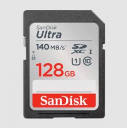SanDisk Ultra/ SDXC/ 128GB/ 140MBps/ UHS-I U1 /  Class 10/ Černá  (SDSDUNB-128G-GN6IN)