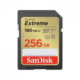 SanDisk Extreme/ SDXC/ 256GB/ 180MBps/ UHS-I U3 /  Class 10  (SDSDXVV-256G-GNCIN)