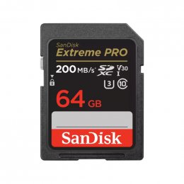 SanDisk Extreme PRO/ SDXC/ 64GB/ 200MBps/ UHS-I U3 /  Class 10  (SDSDXXU-064G-GN4IN)