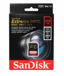 SanDisk Extreme PRO/ SDXC/ 256GB/ 300MBps/ UHS-II U3 /  Class 10  (SDSDXDK-256G-GN4IN)