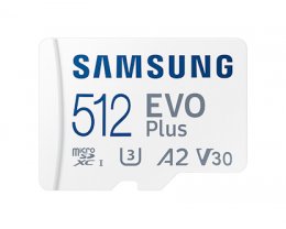 Samsung EVO Plus/ micro SDXC/ 512GB/ 130MBps/ UHS-I U3 /  Class 10/ + Adaptér  (MB-MC512KA/EU)