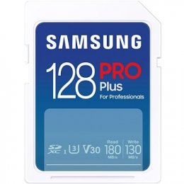 Samsung/ SDXC/ 128GB/ 180MBps/ USB 3.0/ USB-A/ Class 10/ + Adaptér/ Modrá  (MB-SD128SB/WW)