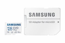 Samsung EVO Plus/ micro SDXC/ 128GB/ UHS-I U3 /  Class 10/ + Adaptér/ Bílá  (MB-MC128SA/EU)