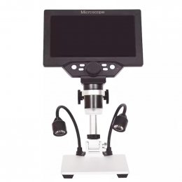 W-Star Digitální Mikroskop LCD 7”, baterie DM1200xLCD přísvit, stojan, černá, CZ menu  (DM1200xLCD)