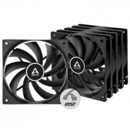 ARCTIC F12 PWM PST (5PCS Value Pack) (Black) - 120mm case fan with PWM control and PST cable - Pack  (ACFAN00250A)