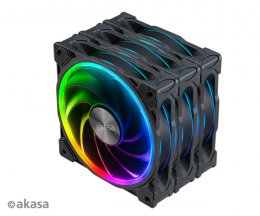 přídavný ventilátor Akasa SOHO AR LED 12 cm RGB 3 ks  (AK-FN108-KT03)