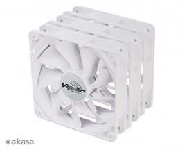 ventilátor Akasa - 12 cm VIPER S-flow 3ks W  (AK-FN065-WKT03)