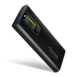 AXAGON EEM2-SD2B, USB-C 10Gbps externí box s displejem pro M.2 NVMe / SATA SSD, bezšroubkový, černý  (EEM2-SD2B)