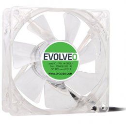 EVOLVEO ventilátor 140mm, LED zelený  (FAN 14 GREEN)